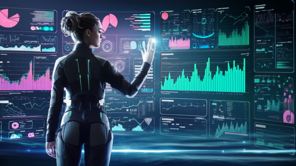 Professional tech consultant analyzing data and growth metrics